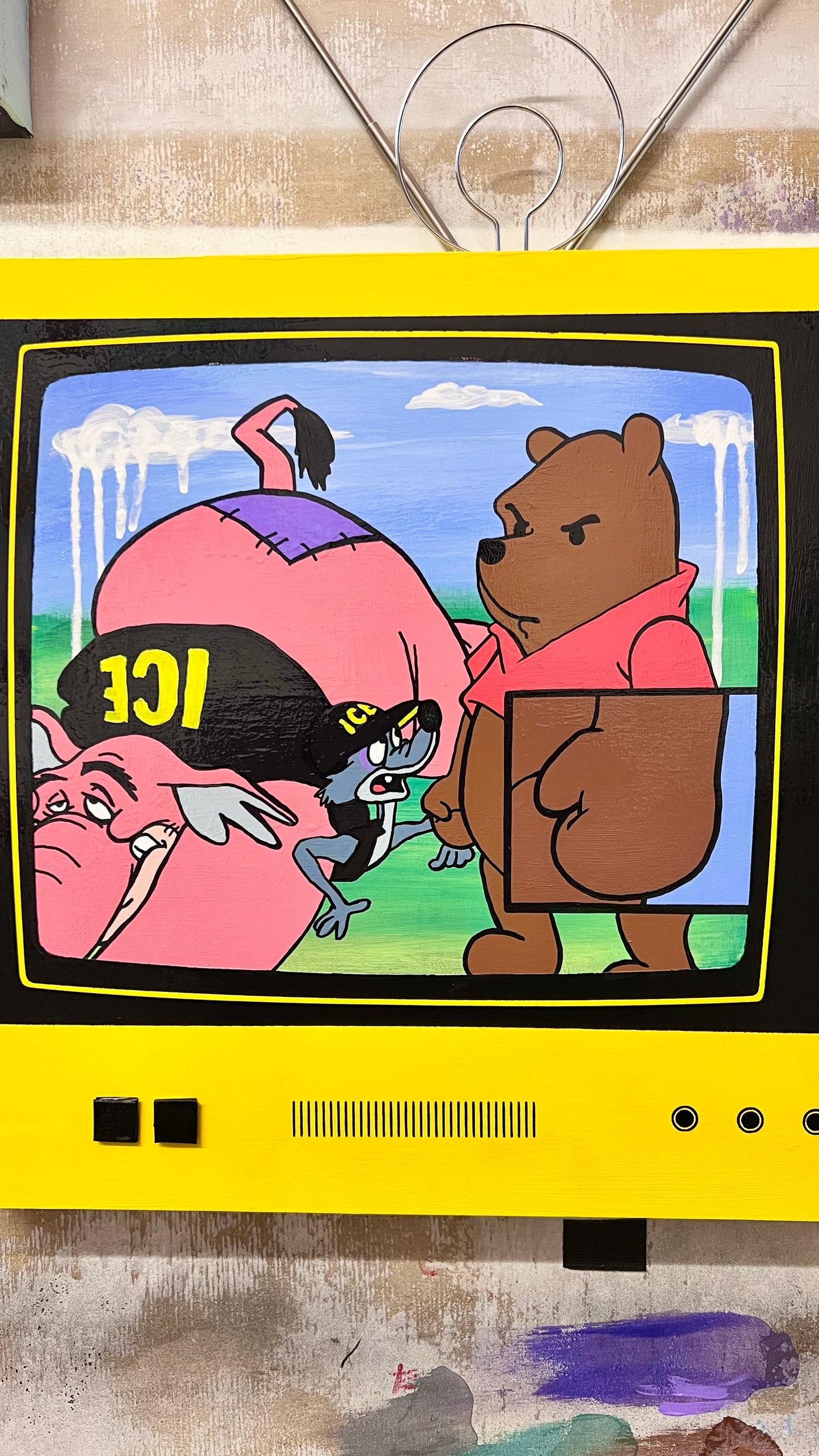 [Original Painting] Pooh Said, “NO ICE!” (SOLD)