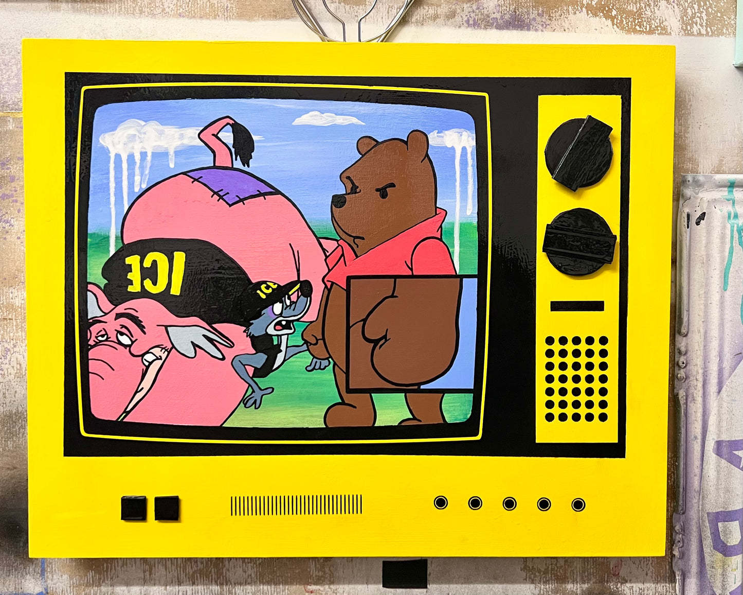 [Original Painting] Pooh Said, “NO ICE!” (SOLD)