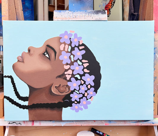 [Original Painting] Dreaming Past the Clouds