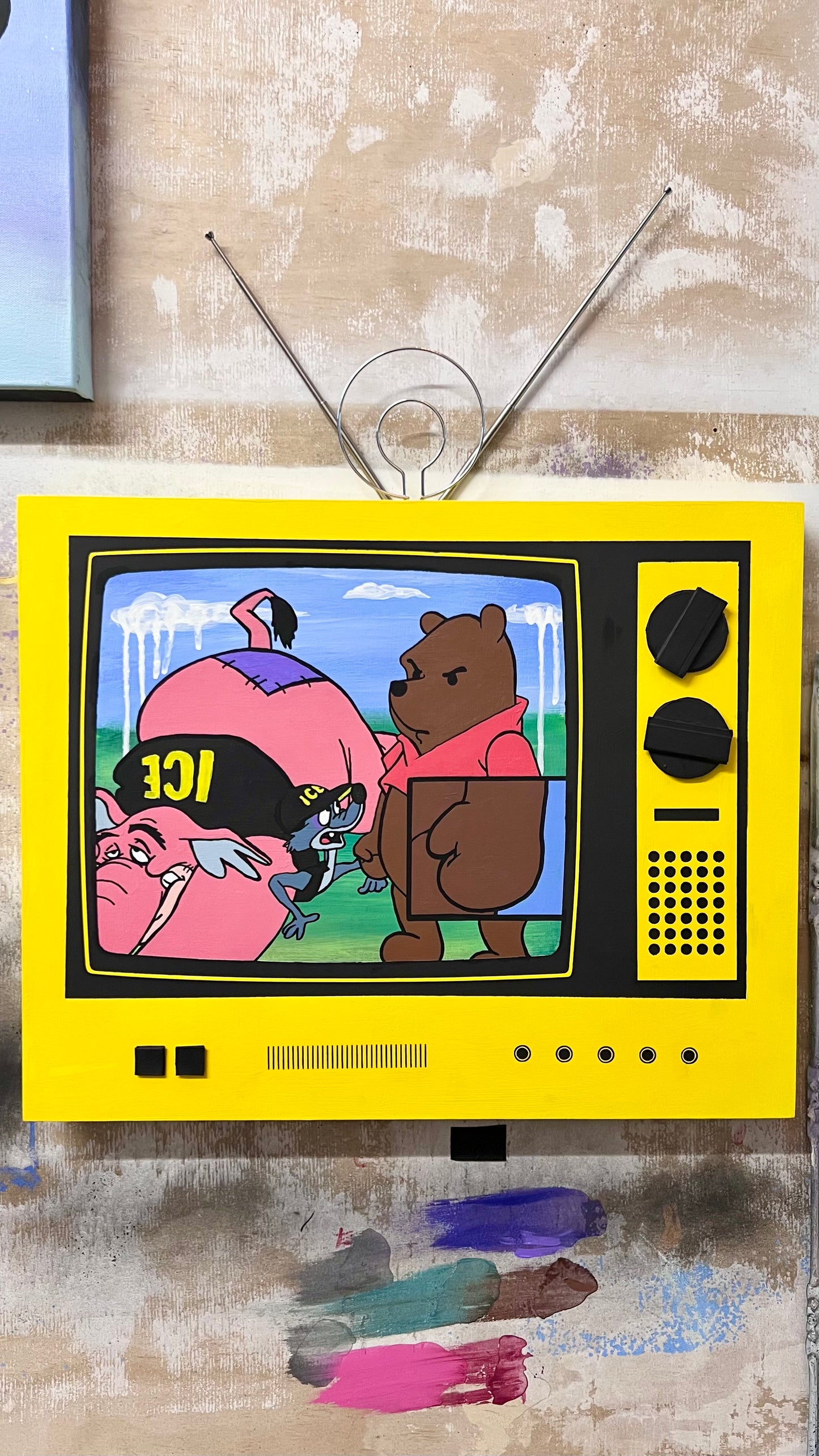 [Original Painting] Pooh Said, “NO ICE!” (SOLD)