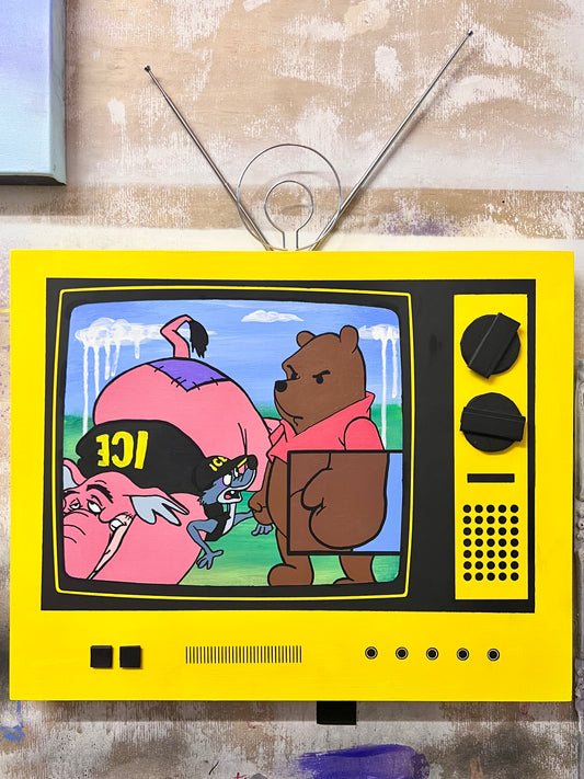 [Original Painting] Pooh Said, “NO ICE!” (SOLD)