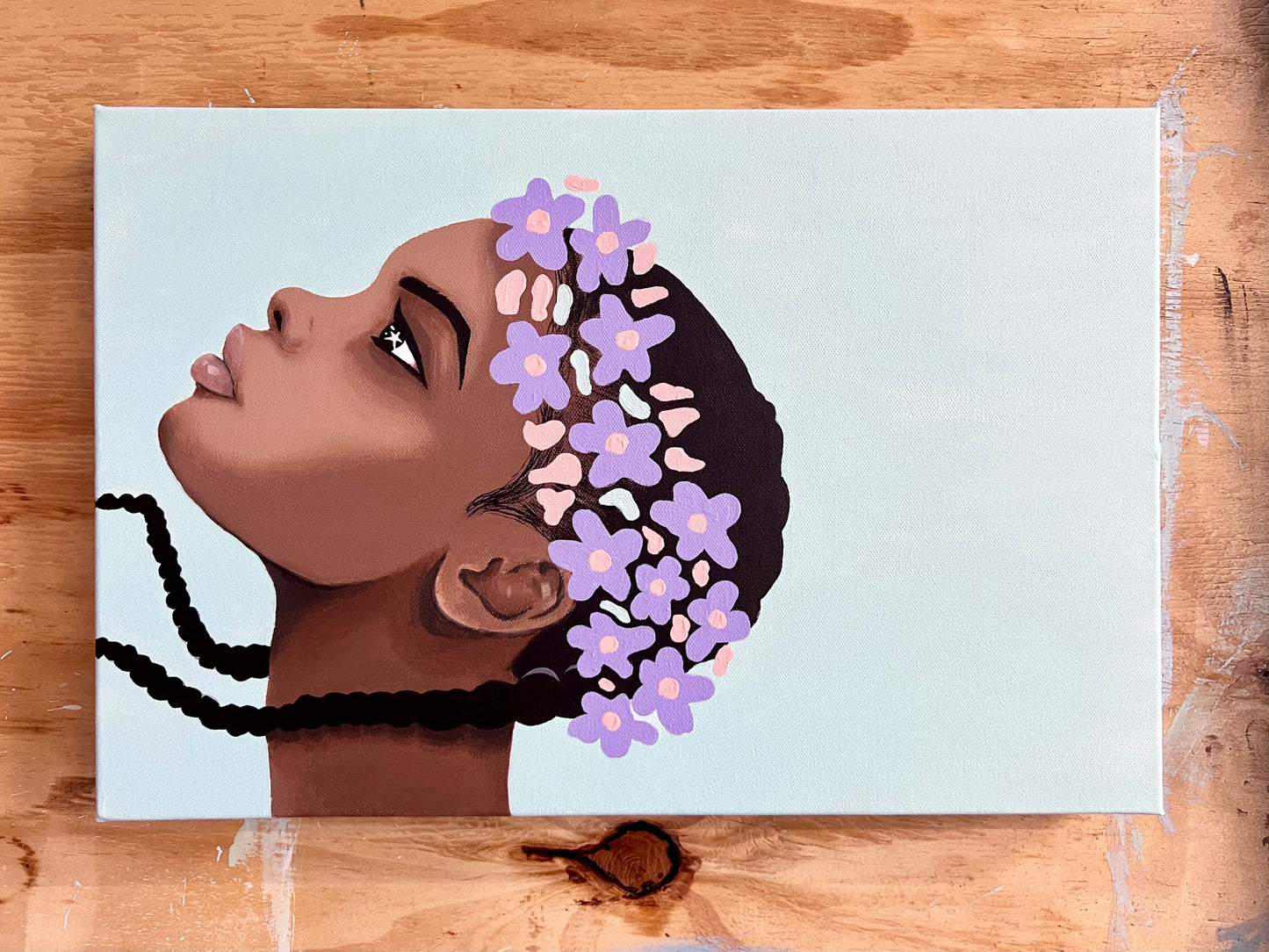 [Original Painting] Dreaming Past the Clouds