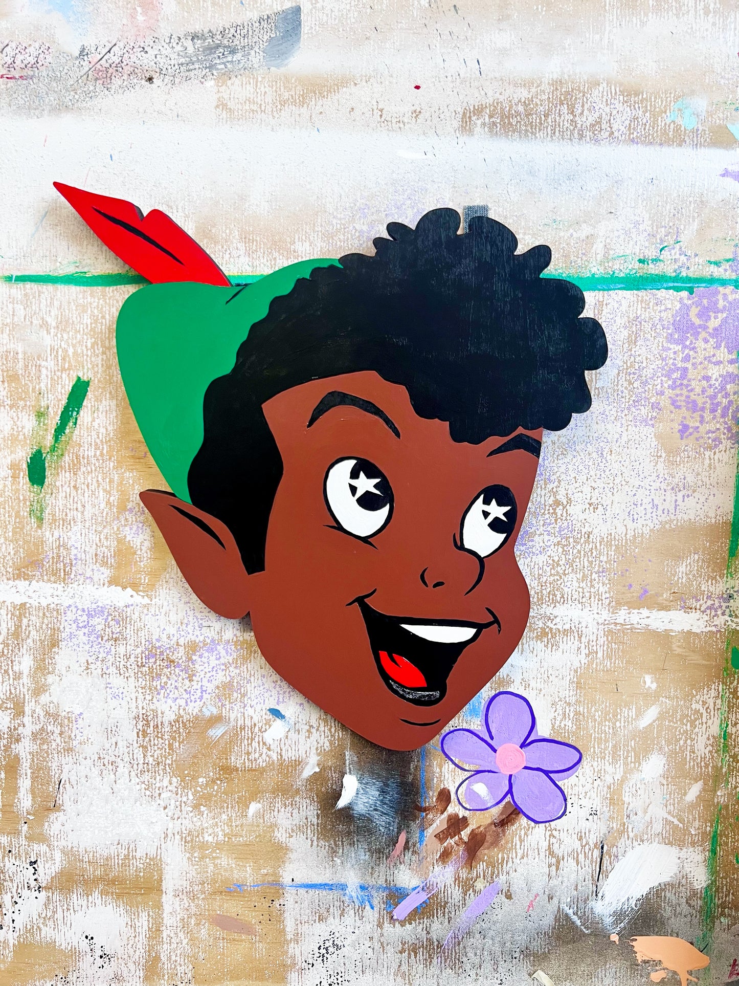 [Original Painting] Pan Wood Cutout (SOLD)