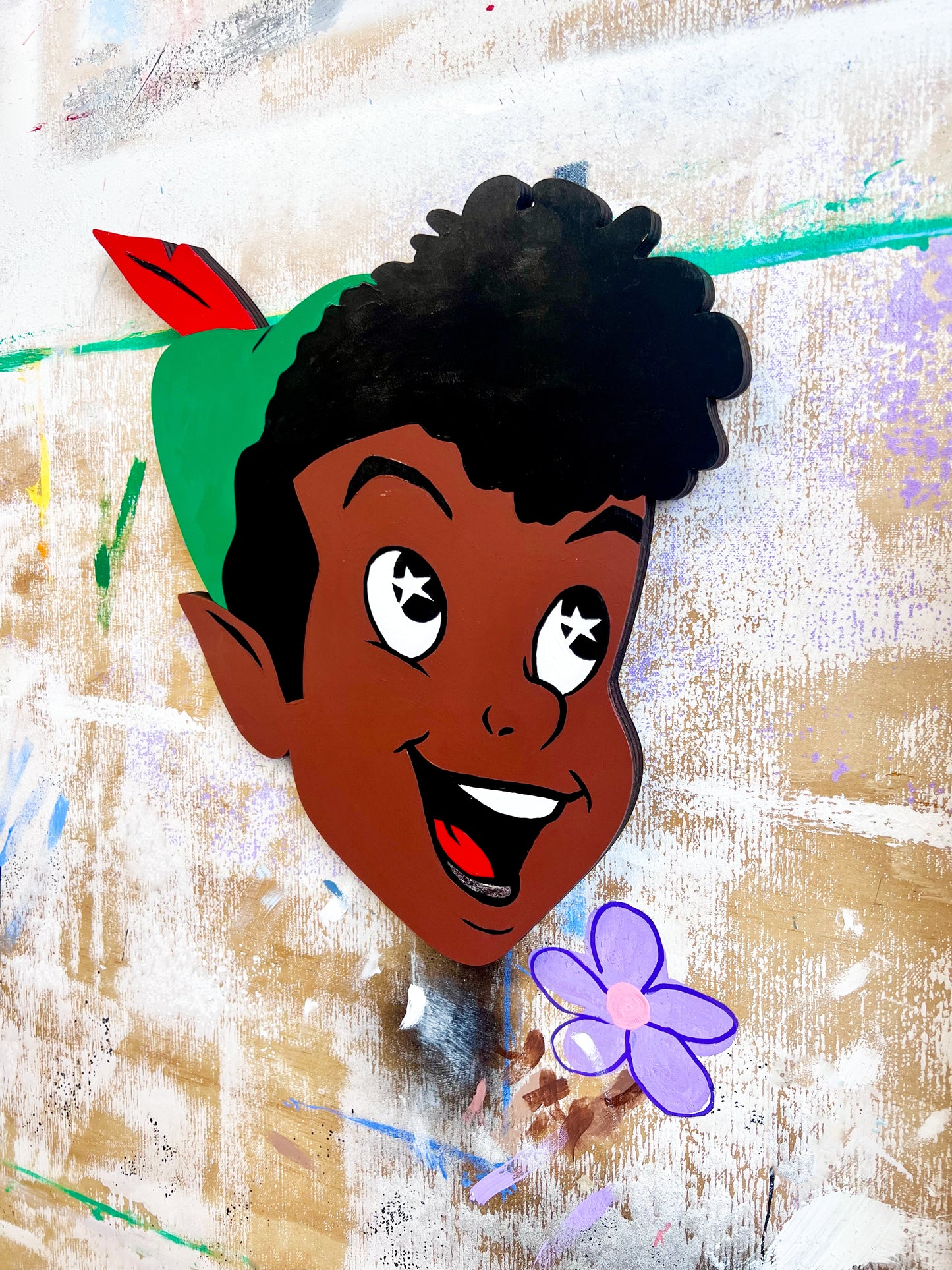 [Original Painting] Pan Wood Cutout (SOLD)