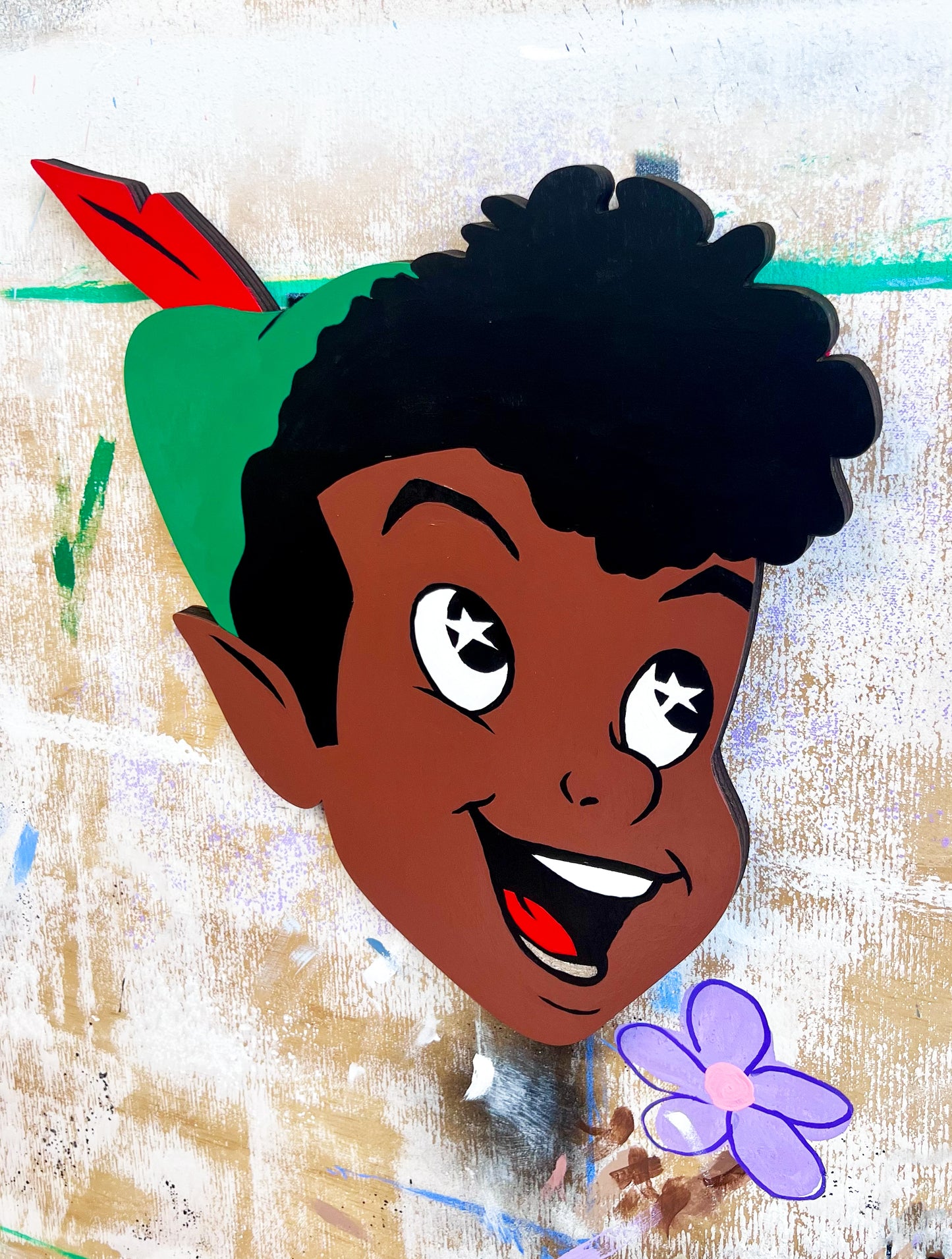 [Original Painting] Pan Wood Cutout (SOLD)
