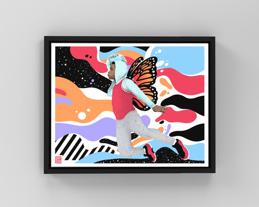 The Boy Who Flew to a New World Print